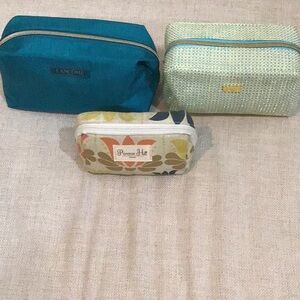 Set of 3 travel cosmetic bags. Brands, Tarte, Lancôme & Primrose Hill London.